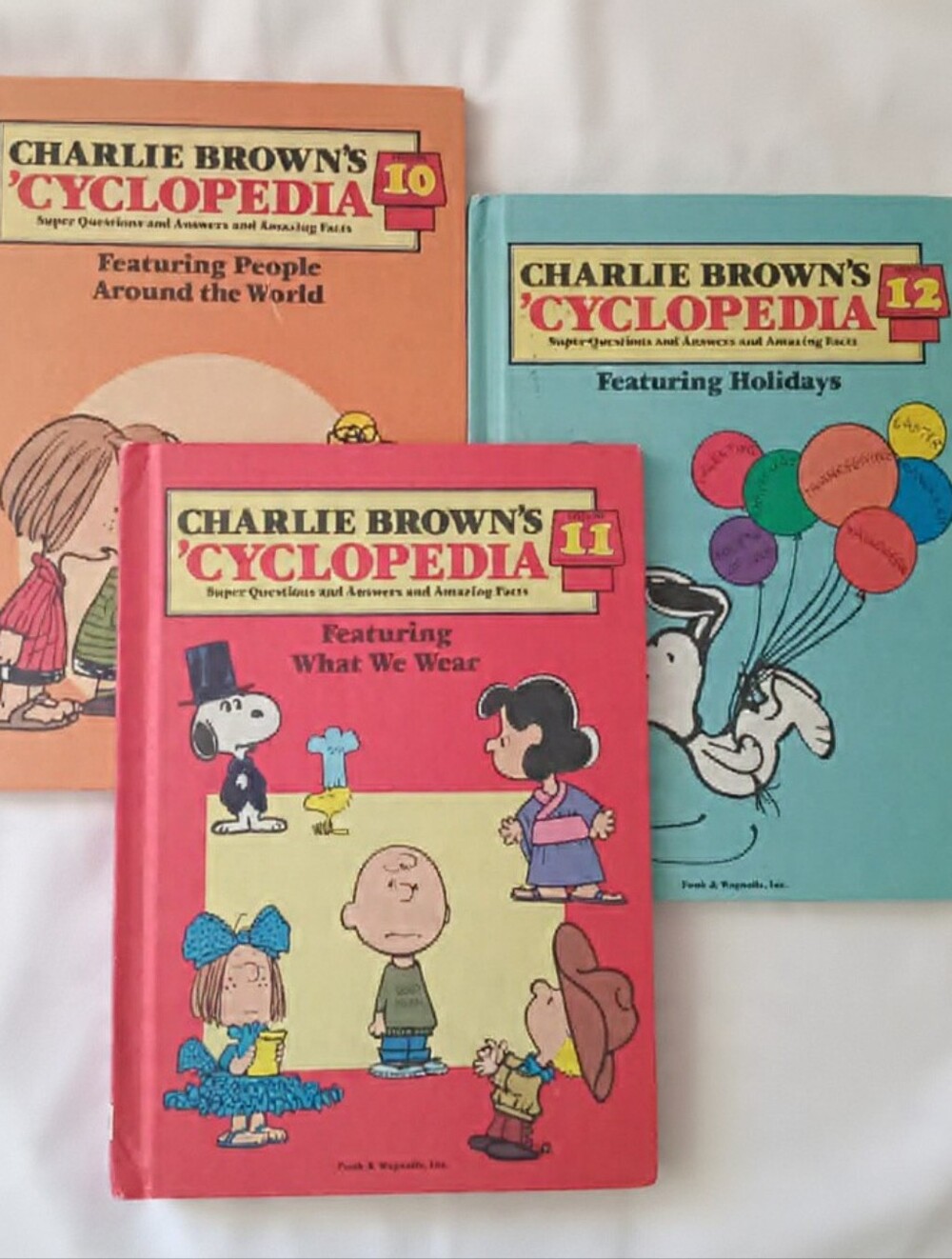 Vintage Charlie Brown's Cyclopedia Vol. 10, 11 & 12 Hardcover Book Set | Peanuts